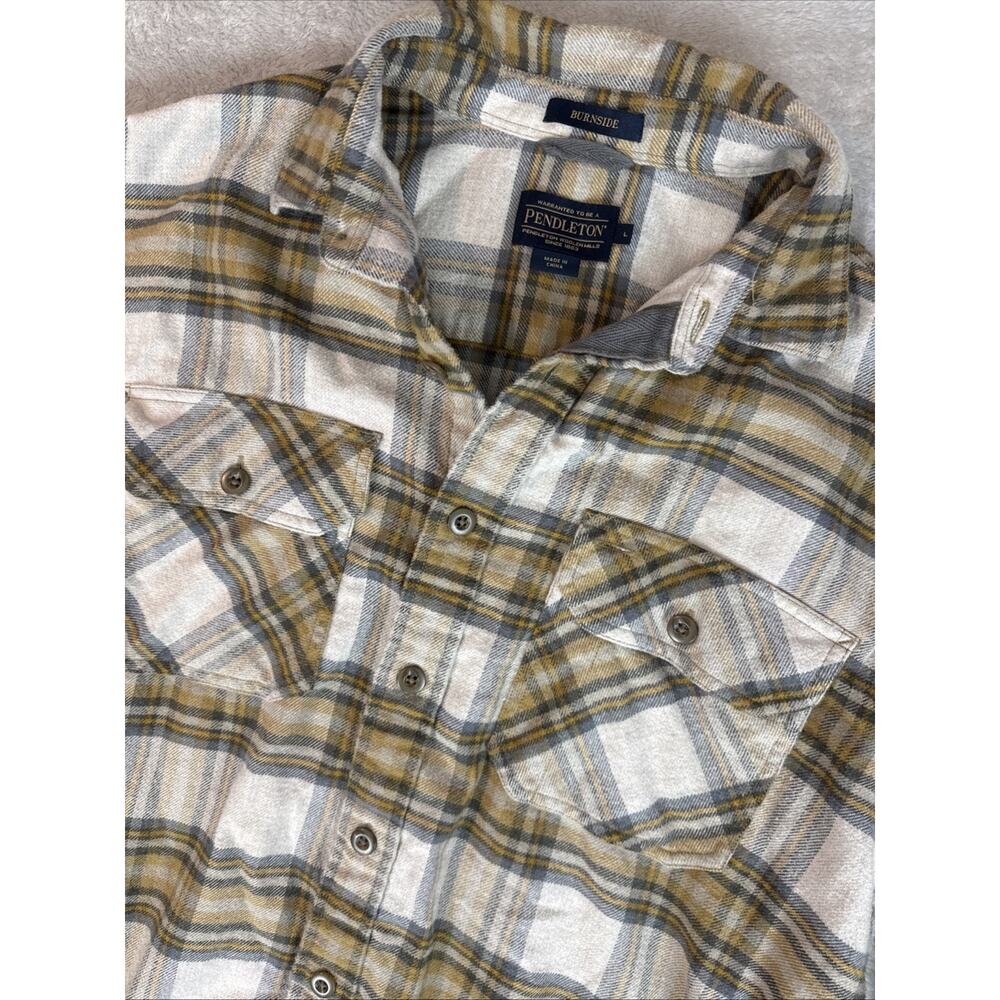 Pendleton Burnside Plaid Soft Flannel Long Sleeve Button Up Shirt Mens L Cotton